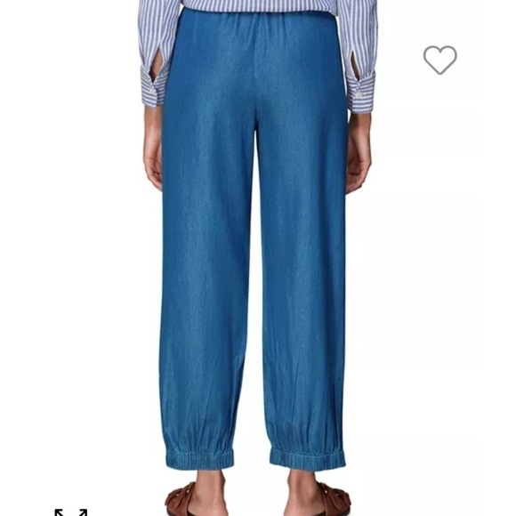 Whistles Lucy Chambray Barrel Leg Pants New with tags Size 14 - Picture 5 of 11